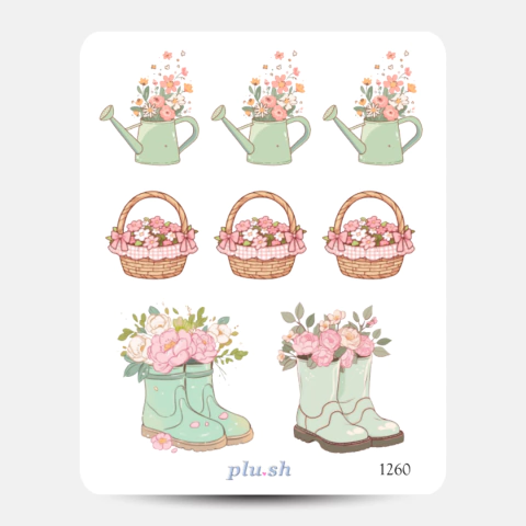 Cartela de Adesivos Garden Cód. 1260