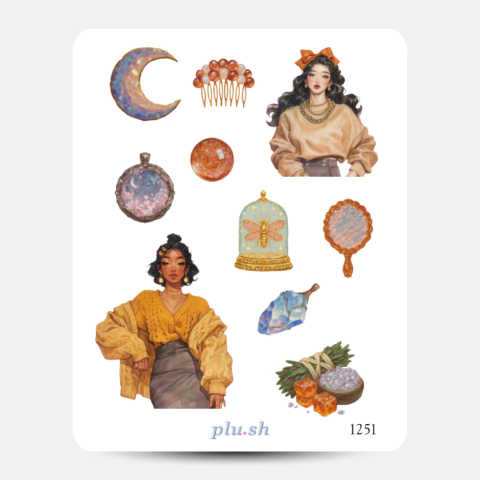 Cartela de Adesivos Místico Cód. 1251