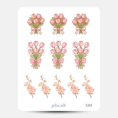 Cartela de Adesivos Flores Cód. 1261