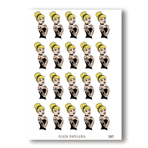 Cartela de Adesivos Punk Cinderela Cód. 0867