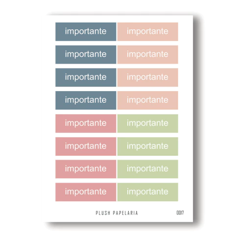 Cartela de Adesivos Importante Cód. 0017