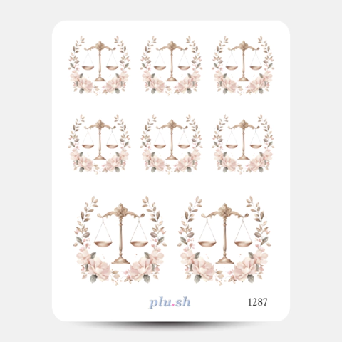 Cartela de Adesivos Signo Libra Cód. 1287