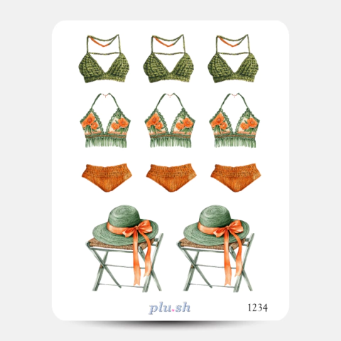 Cartela de Adesivos Verão Cód. 1234