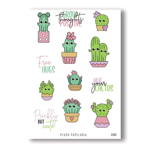 Cartela de Adesivos Cactos Cód. 0388