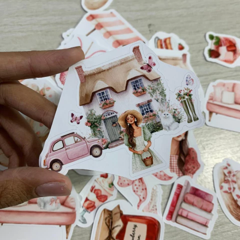 Kit Adesivos Stickers Morango