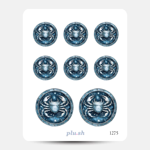 Cartela de Adesivos Signo Câncer Cód. 1275