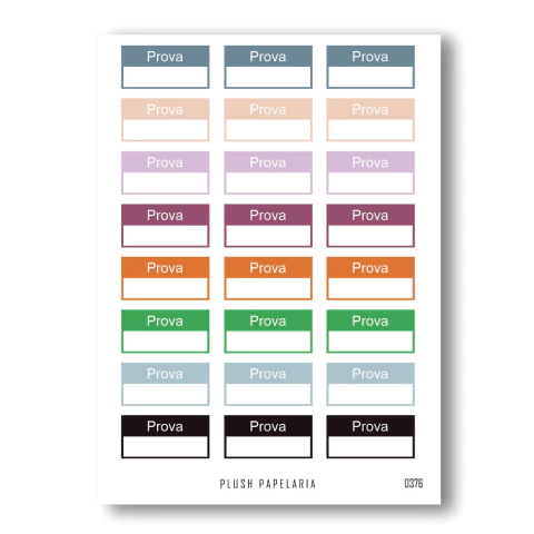 Cartela de Adesivos Prova Cód. 0376
