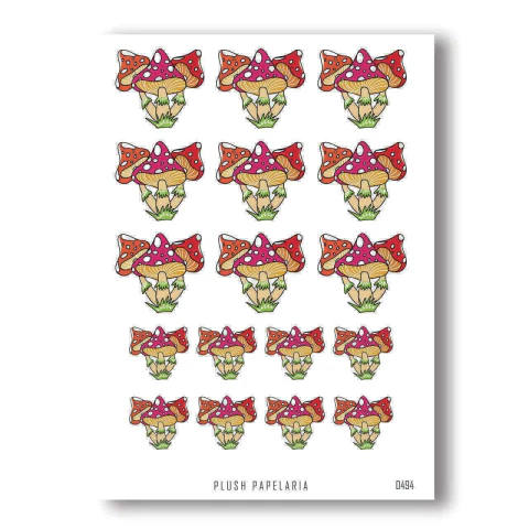 Cartela de Adesivo Cogumelos Cód. 0494