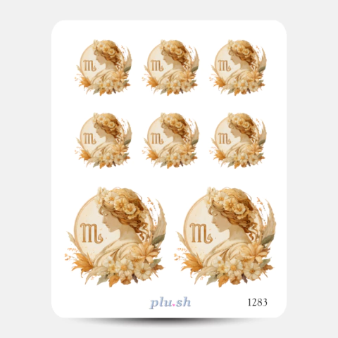 Cartela de Adesivos Signo Virgem Cód. 1283