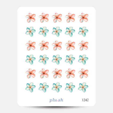 Cartela de Adesivos Flores Verão Cód. 1242