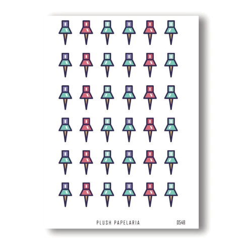 Cartela de Adesivos Alfinetes Cód. 0548