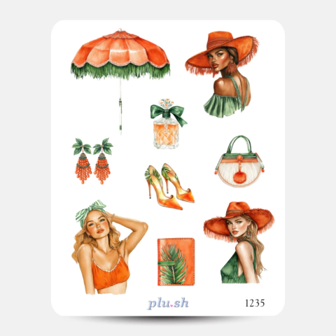 Cartela de Adesivos Verão Cód. 1235