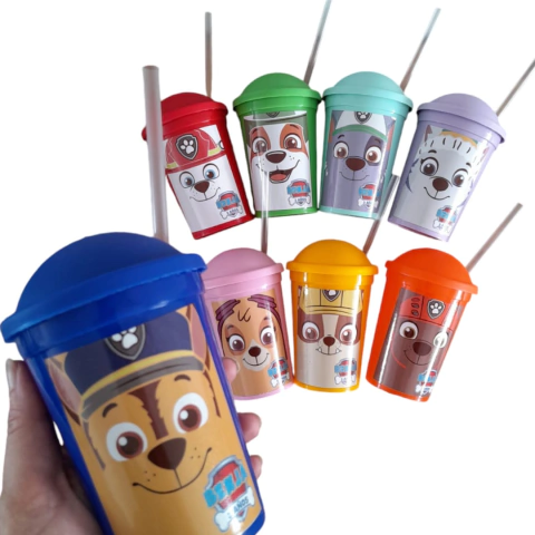 Vaso Milkshake 300cc con etiqueta de vinilo - Pack x5 unidades - PAW PATROL - comprar online