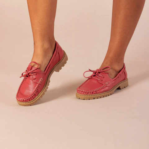 Docksider Maitê em Couro Bordô - comprar online