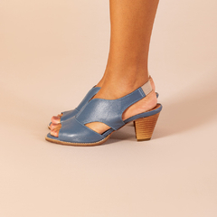 Sandália Lux em couro Azul - loja online