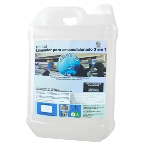 Metasil Metacoil Pro 3 em 1 Limpeza Ar Condicionado Sem Enxague 5L