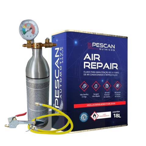 Kit Fluído Air Repair 18 Litros 141b Limpeza de Sistemas Ar Condicionado - Pescan + Garrafa Injetora 141b