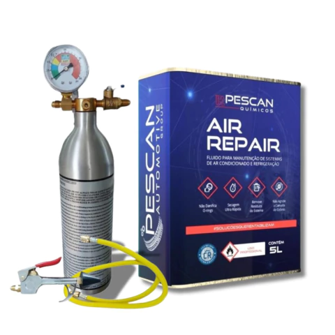 Kit Fluído Air Repair 5 Litros 141b Limpeza de Sistemas Ar Condicionado - Pescan + Garrafa Injetora 141b