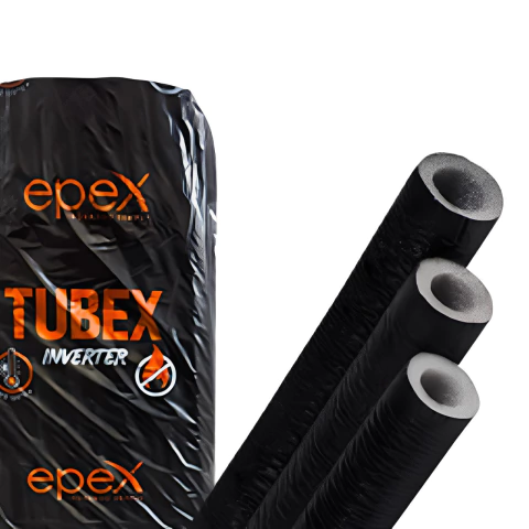 Tubo Isolante Polietileno Blindado Inverter Preto 10x13mm - Para Tubulação 1/2" - Filme Protetor UV - Barra 2m - Ar Condicionado