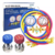 Kit Manifold R134a R12 R22 R404 com 3 Mangueiras 90cm + Engates Rápidos Alta e Baixa Pressão R134a Automotivo