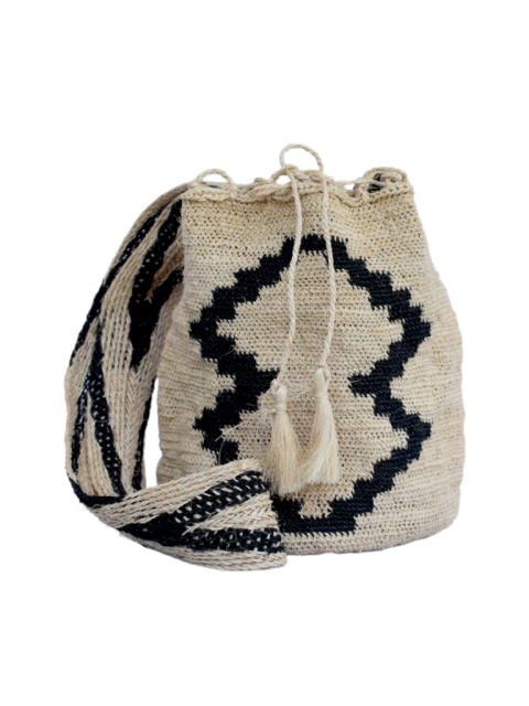 Mochila de fique M Black Coco