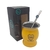 MATE BOCA JUNIORS AMARILLO ACERO INOXIDABLE C/BOMBILLA