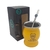 MATE BOCA JUNIORS AMARILLO ACERO INOXIDABLE C/BOMBILLA - RIXON REGALOS - REGALOS PERSONALIZADOS