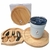 Set picada - asado c/base de bambu con vaso Personalizado River Plate