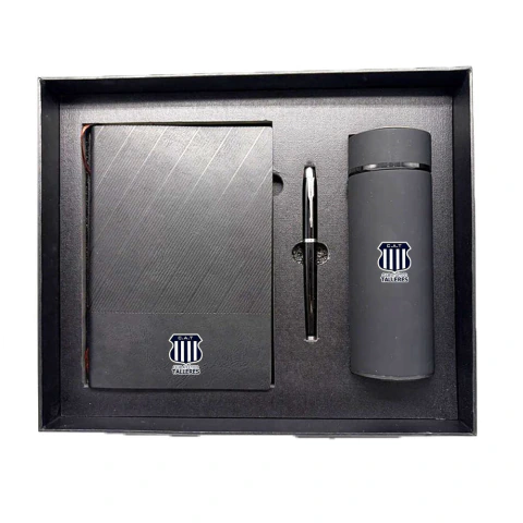 SET EJECUTIVO TALLERES DE CORDOBA C/BOTELLA, ANOTADOR Y BOLIGRAFO C/LOGO - PERSONALIZABLE -