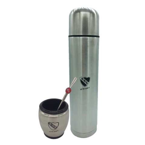 SET MATERO INDEPENDIENTE TERMO 1 LT CON MATE ACERO Y BOMB
