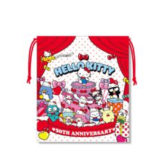 Sanrio - Saco de poliéster com fecho de cordão Hello Kitty 50th - Sanrio Co