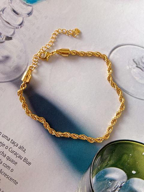 Pulseira Corrente Baiana Banho Ouro 18K - comprar online