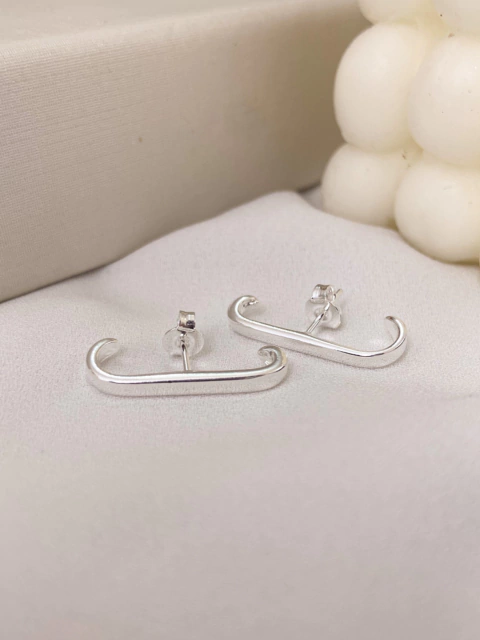 Ear Hook Liso Prateado