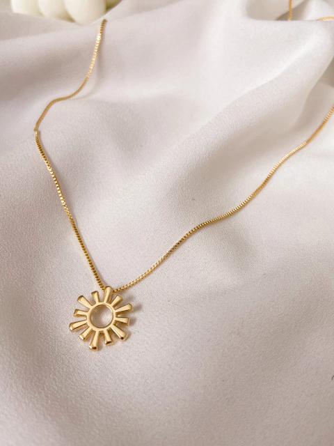 Colar Solar Banho Ouro 18K