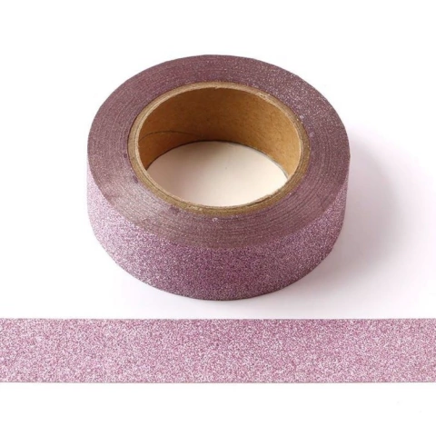Washi tape Rosa glitter