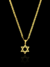 CORRENTE PIASTRINE FECHO TRADICIONAL (2mm) + PINGENTE ESTRELA DE DAVI - 2x2 - BANHADO A OURO 18K