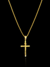 CORRENTE VENEZIANA FECHO TRADICIONAL (1mm) + PINGENTE CRUCIFIXO 1,5X2cm - BANHADO A OURO 18K