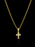 CONJUNTO NJ - CORRENTE VENEZIANA FECHO TRADICIONAL (1mm) + PINGENTE CRUZ 2X1,4cm - BANHADO A OURO 18k - comprar online