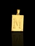 PINGENTE PLACA C/ INICIAL - 2,8x2cm - BANHADO A OURO 18K (ESCOLHA SUA LETRA ABAIXO)