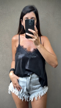 Musculosa lencera negra - comprar online