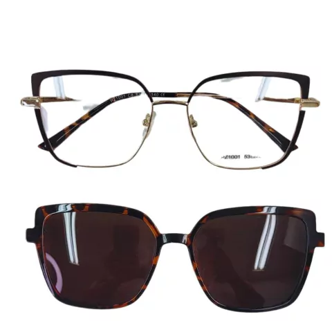 Óculos Clip-on 2 em 1 quadrado tortule INV17