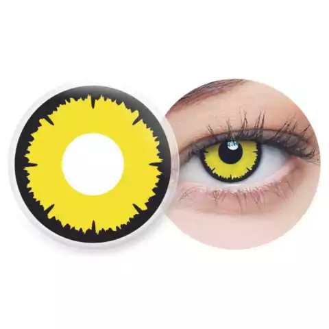 Lente de contato Amarela com borda Preta