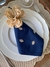 Navy Napkin with Beige Small Leaves embroidery - buy online