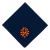 Navy Napkin with Orange Tulip embroidery