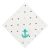 Off White Printed Napkin with Turquoise Rudder embroidery