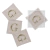 Coaster Set - Beige Mixed Linen with Monogram
