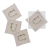 Coaster Set - Beige Mixed Linen with Monogram on internet