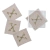 Coaster Set - Beige Mixed Linen with Monogram