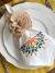 Off White Napkin with Rainbow Buterfly embroidery - buy online
