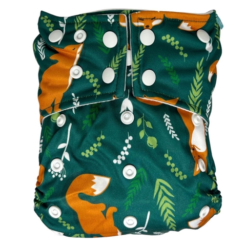 Toddler Verde Zorros DOBLE Siempre Seco + absorbente de bambú